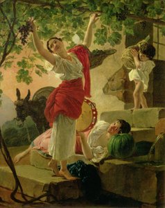 Ragazza che raccoglie uva vicino a Napoli, 1827 da Karl Pavlovich Bryullov